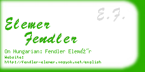 elemer fendler business card